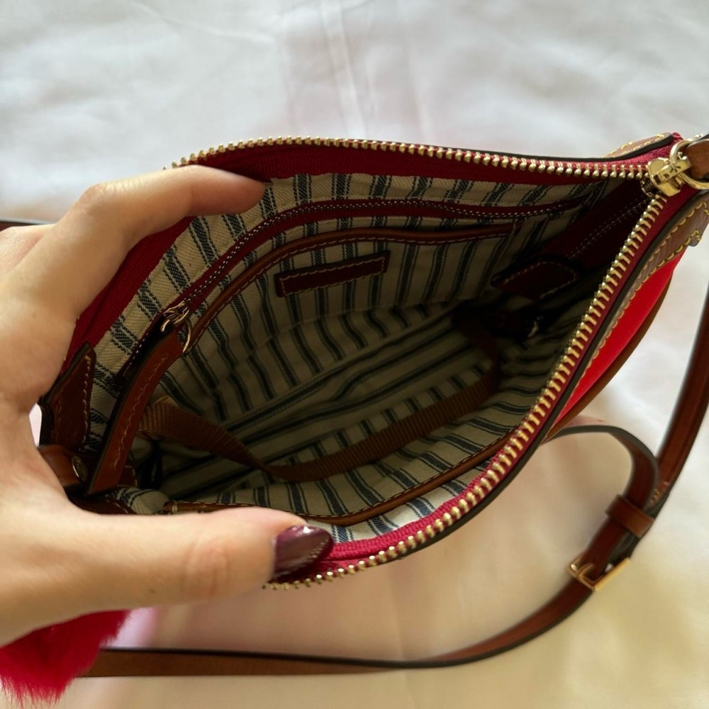 red and brown douney & bourke crossbody purse - Picture 5 of 8